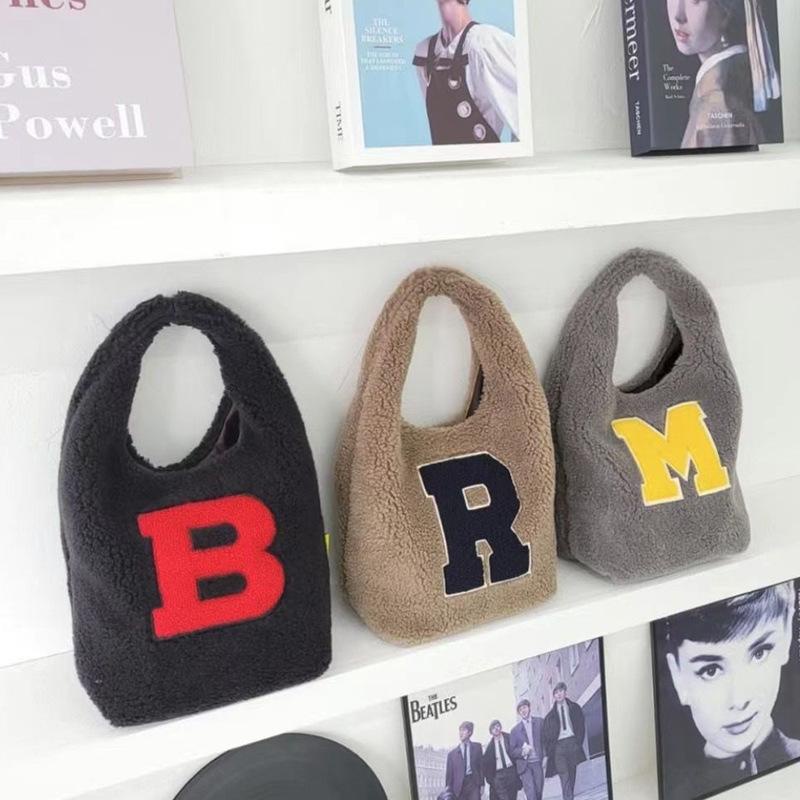 Túi Xách Lông Cừu Cỡ Lớn Thêu Họa Tiết Thời Trang Mùa Đông Cho Nữ