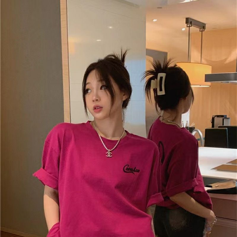 Nữ big size short sleeve t-shirt rời in trên