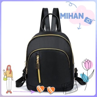 Balo du lịch mini đa năng chất liệu vải oxford màu đen thời trang dành cho nữ