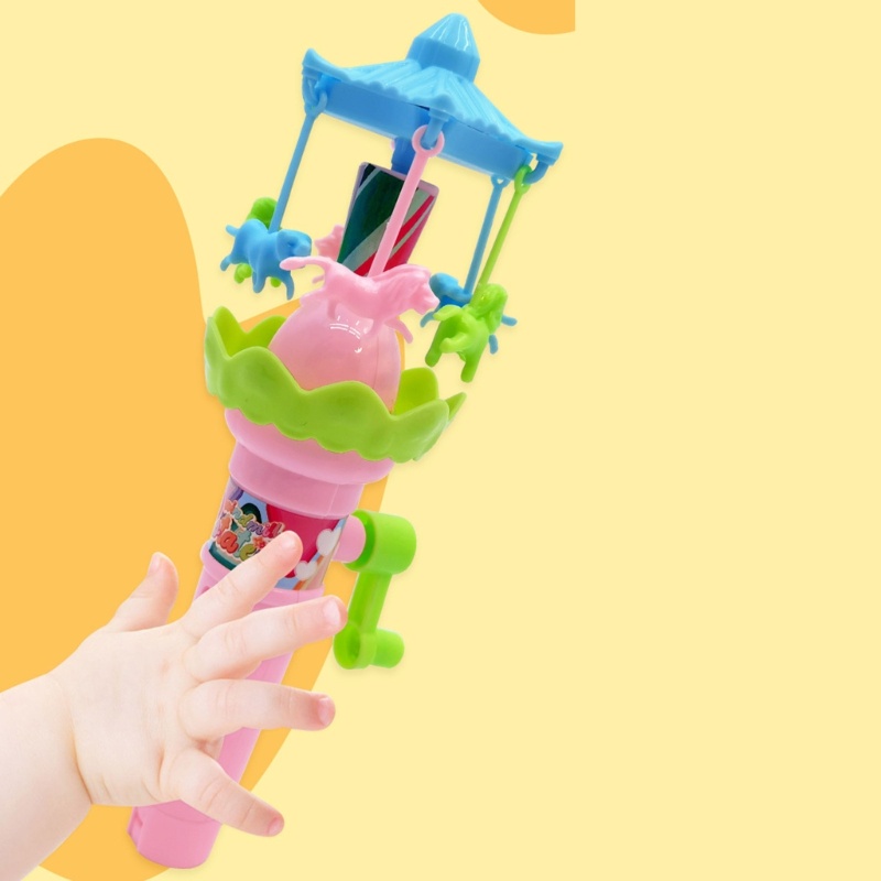 ✿ Đồ Chơi Vòng Quay Ngựa Gỗ Có Đèn Chiếu Sáng Hình Động Vật Dễ Thương