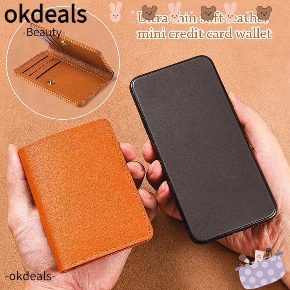 Ví đựng thẻ okdeals, túi đựng thẻ mềm siêu mỏng, ví nhỏ gấp da thời trang nam nữ