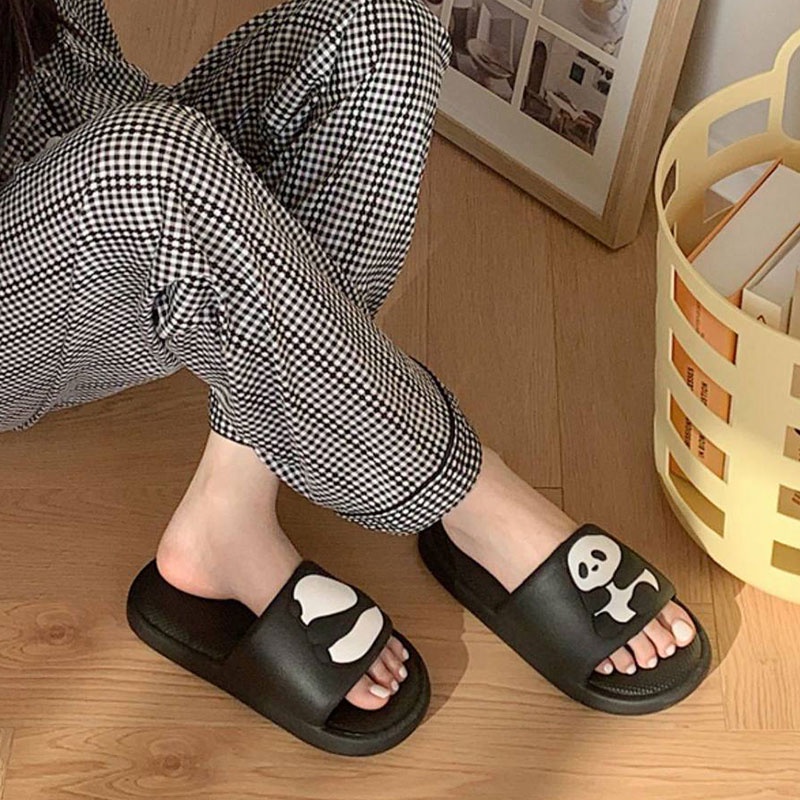 Prowow❤Dép Đi Trong Nhà Đế Mềm Hình Gấu Trúc Dễ Thương Cho Nữ