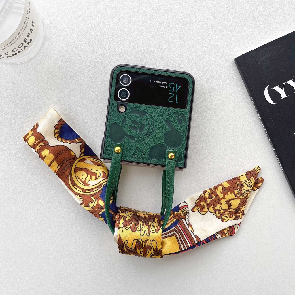 Ốp Điện Thoại Nắp Gập Họa Tiết Hoạt Hình Dễ Thương Sang Trọng Cho Samsung Galaxy Z Flip 4 Z Flip 3 Samsung Z Flip4 Z Flip3