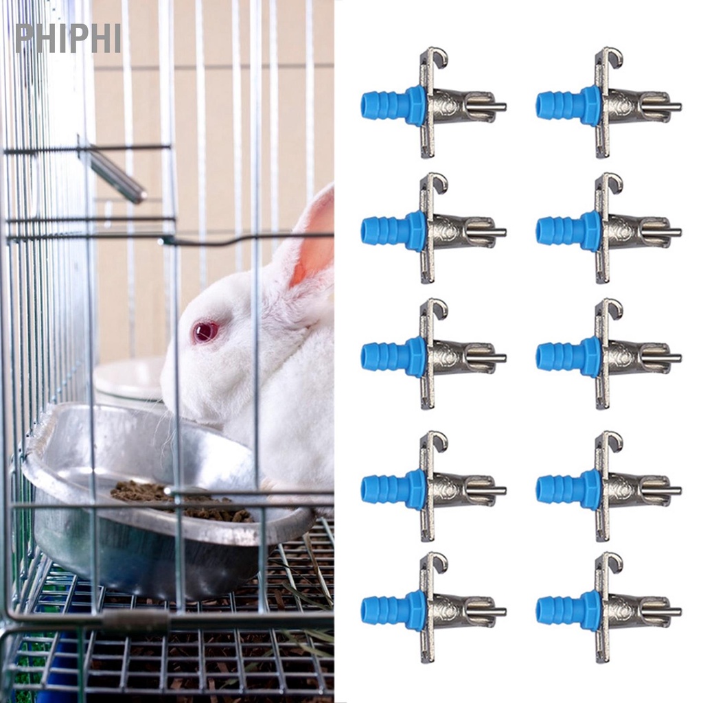 PHIPHI 10 CÁI Thỏ Uống Núm Vú Waterer Nước Dụng Cụ Treo Lò Xo Đôi