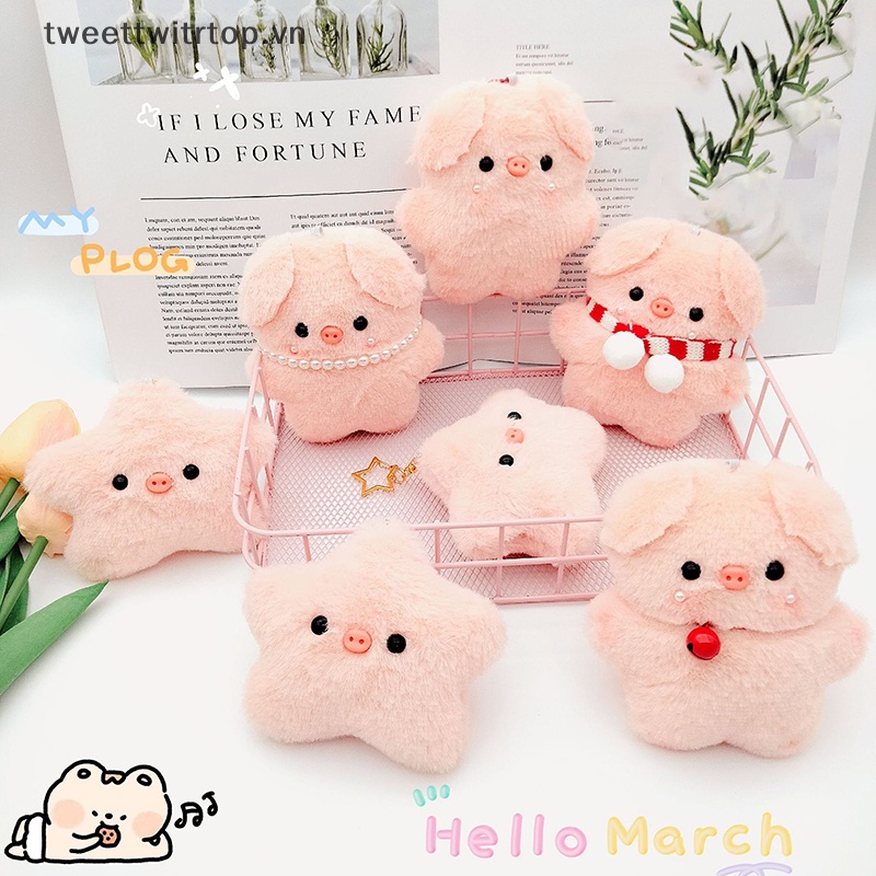 Móc Khóa Hình Heo Hồng Nhồi Bông Đáng Yêu