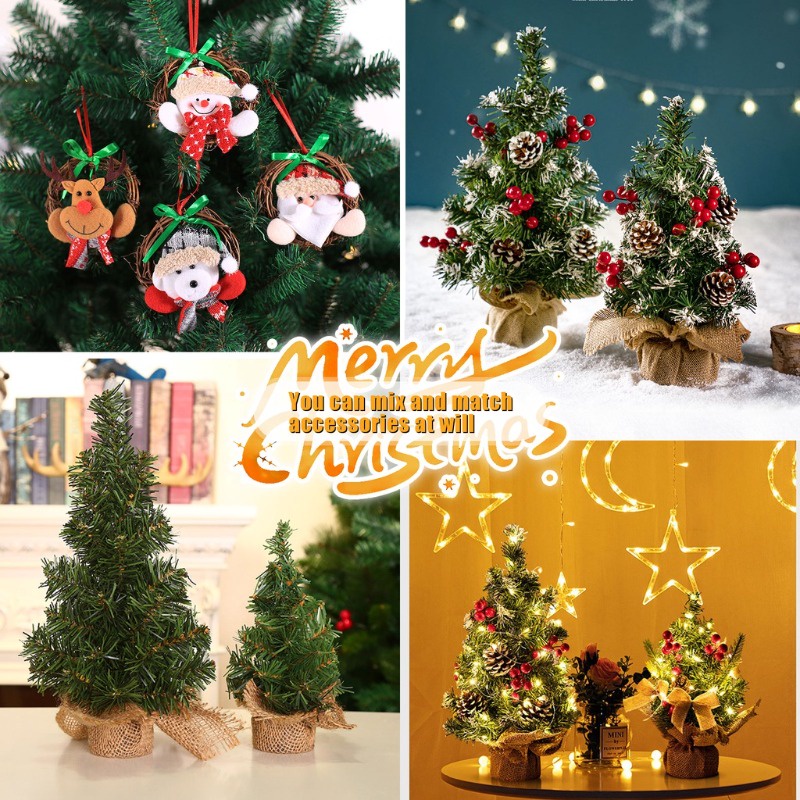 Cây Thông Giáng Sinh Mini 20 / 30cm Trang Trí Bàn Làm Việc