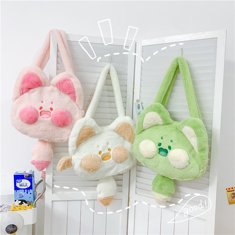 Túi Tote Đeo Vai Bằng Vải Bông Dễ Thương Di Động Cho Nữ----BAGFUL