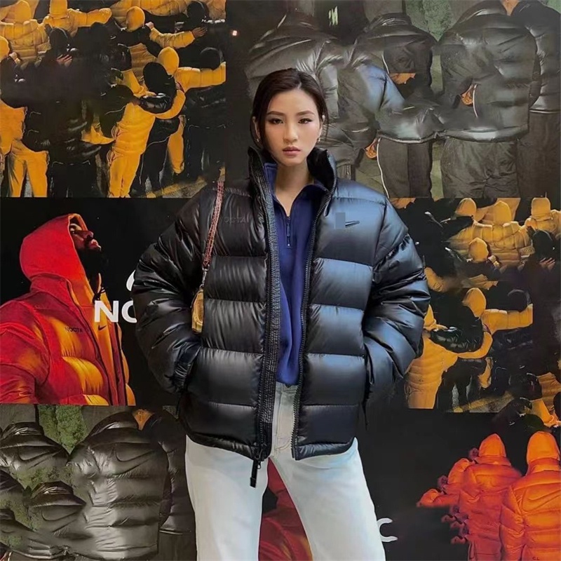 Áo Khoác Phao Cotton Dày Dặn Cổ Đứng Thời Trang Mùa Đông Unisex