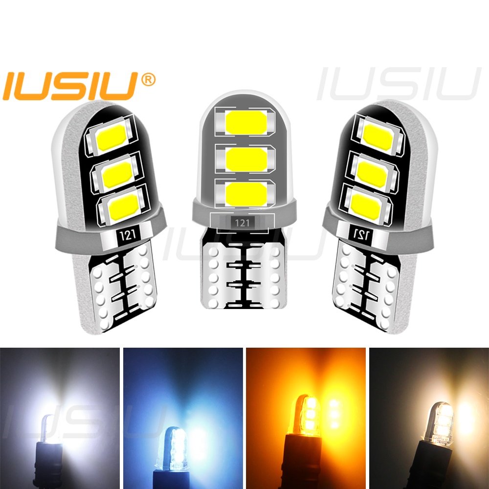 Đèn LED T10 W5W 194 168 6SMD 2835 Bằng Silicon Gel Gắn Trần Xe Hơi / Xe Máy