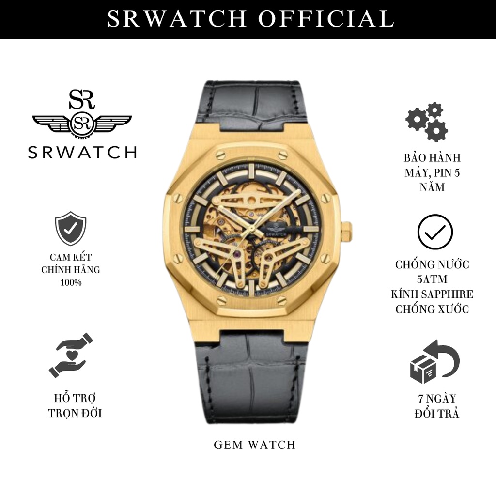 Đồng Hồ Nam SRWATCH Skeleton SG19191.4601 Kính Sapphire - Chính Hãng Bảo Hành 5 năm - Srwatch Vietnam
