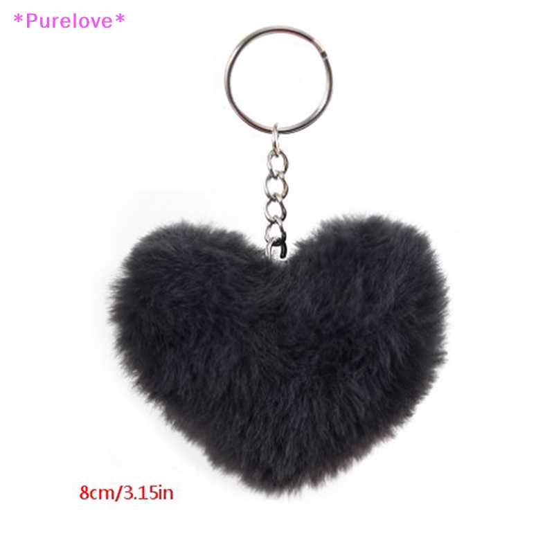 Móc Chìa Khóa Hình Thỏ Pom Pom 8CM Trái Tim Mềm Mại Xinh Xắn Mới
