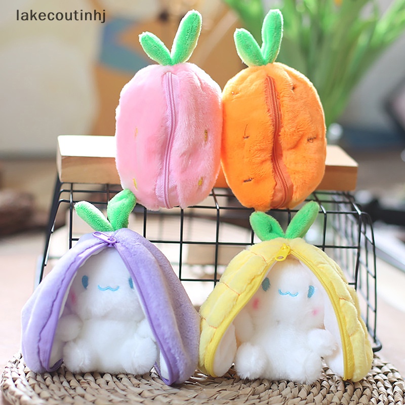 Đồ Chơi Thỏ Nhồi Bông 12cm Hóa Trang Dâu Tây / Cà Rốt / Trái Cây Sáng Tạo Cho Bé