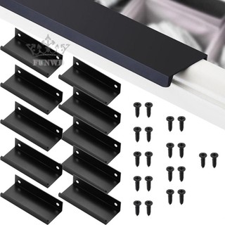 【FUNWD】10X Mounted Square Finger Cabinet Cupboard Kitchen Door Pull Trim Handle