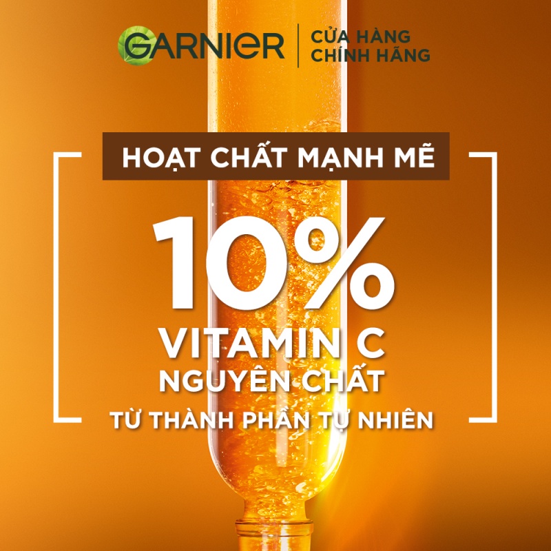 Dưỡng chất ban đêm sáng da ngừa thâm Garnier 10% Vitamin C Bright Complete Overnight Serum 30ml