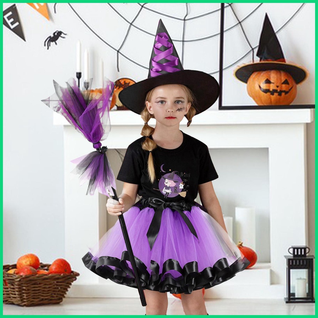 Dây Thắt Lưng Co Giãn Hóa Trang Phù Thủy Halloween Cho Bé Gái