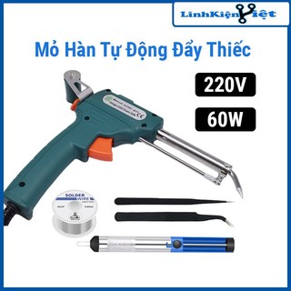 Bộ mỏ hàn tự động đẩy thiếc 220v 60w + thiếc + 2 nhíp + hút thiếc
