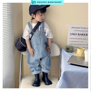 Yếm jeans yếm bò bé trai bé gái unisex quần dài kiểu hàn quốc cho bé 1 tuổi đến 6 tuổi Shushibaby