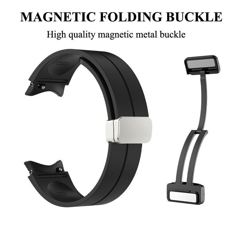 Dây Đeo Silicon Từ Tính Cho Đồng Hồ Thông Minh Samsung Galaxy Watch 6 Classic 4 5 Pro 47mm 43mm 5 4