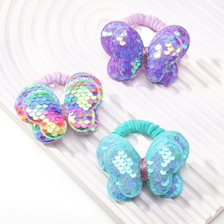 Set 2 Dây Cột Tóc Co Giãn Đính Kim Sa Thời Trang Cho Nữ