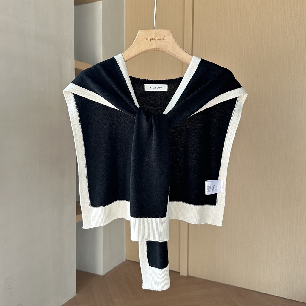 Hàng Có Sẵn Giao Hàng Ngay Lập Phương Khăn Choàng Dệt Kim Mỏng Màu Trơn Phong Cách Phương Tây Dễ Phối Đồ Xiaoxiang