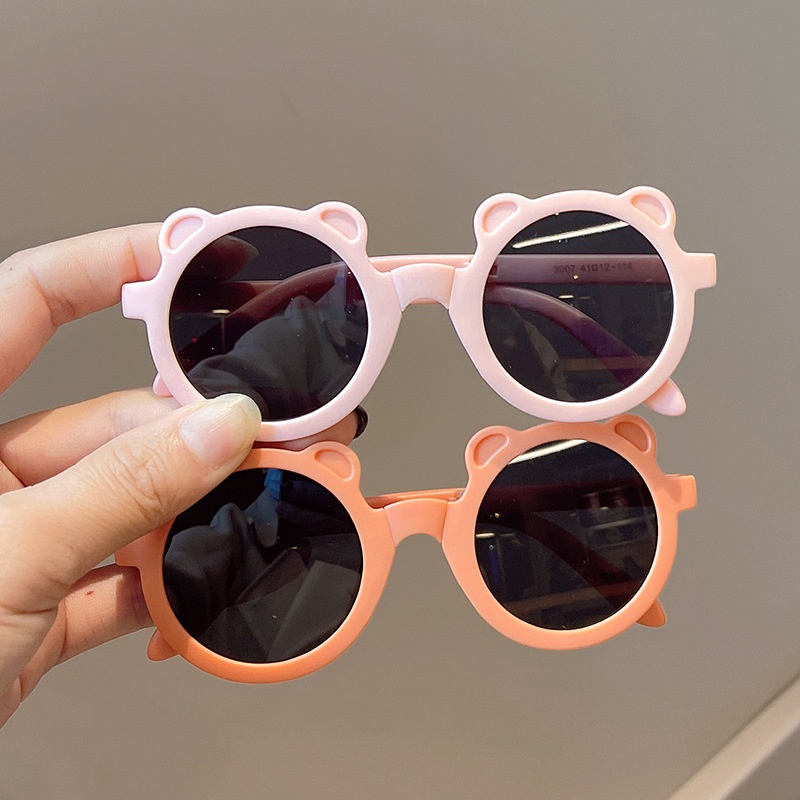 Kính Mát Chống Tia UV Hình Gấu Dễ Thương Cho Bé Có Thể Gấp Gọn
