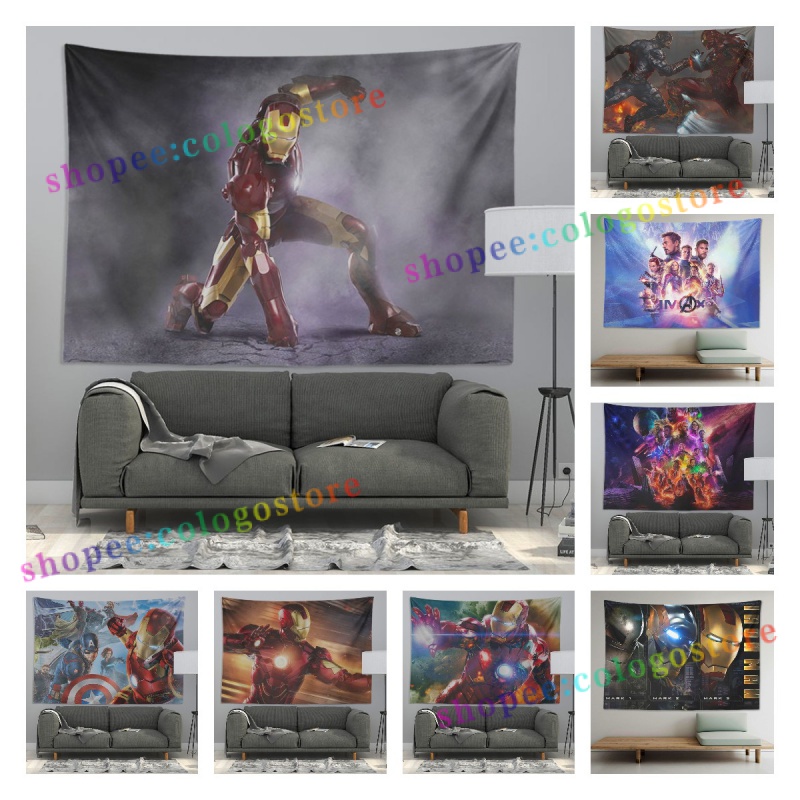 Thảm Treo Tường 100 * 70cm 35 Kiểu Marvel Avengers Iron Man Trang Trí Nhà Cửa Phòng Ngủ Trẻ Em