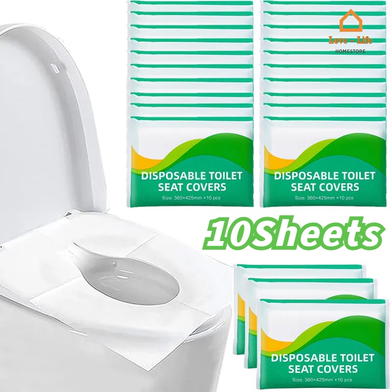 10 cái / bộ da hòa tan trong nước rào chắn giấy vệ sinh / tấm lót ghế nhà vệ sinh dùng một lần di động cho phụ kiện khách sạn du lịch