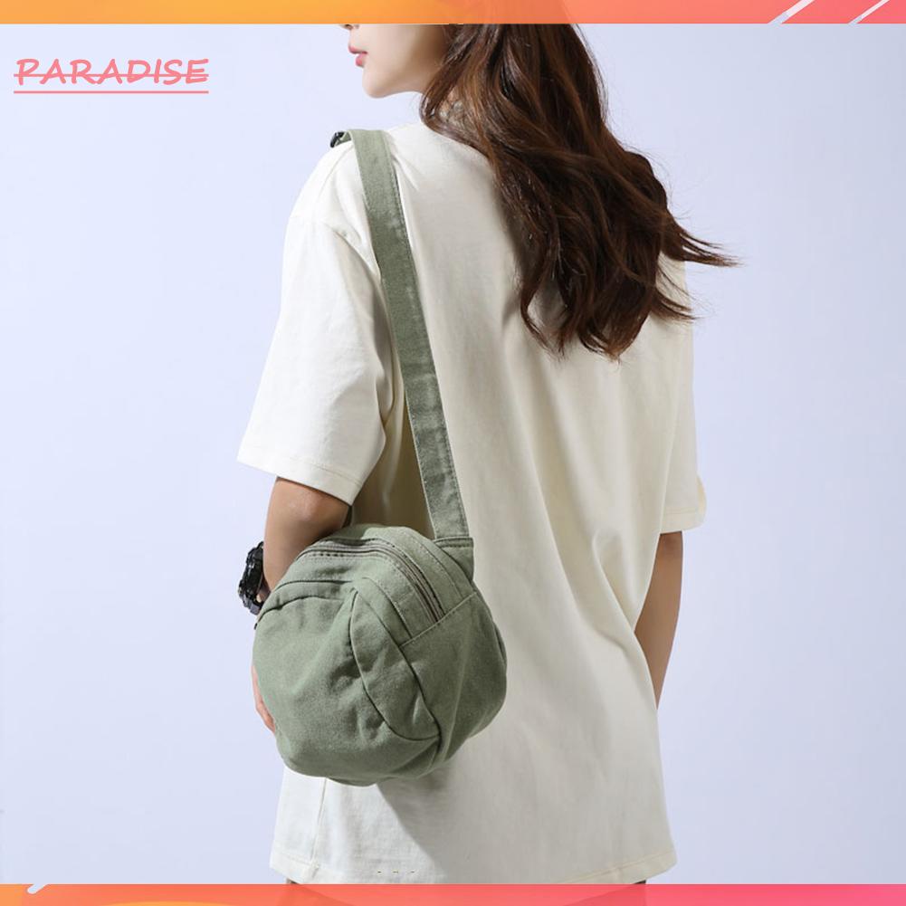 Túi Đeo Chéo Canvas 1.vn Có Dây Khóa Kéo Tùy Chỉnh Màu Trơn Thời Trang Unisex