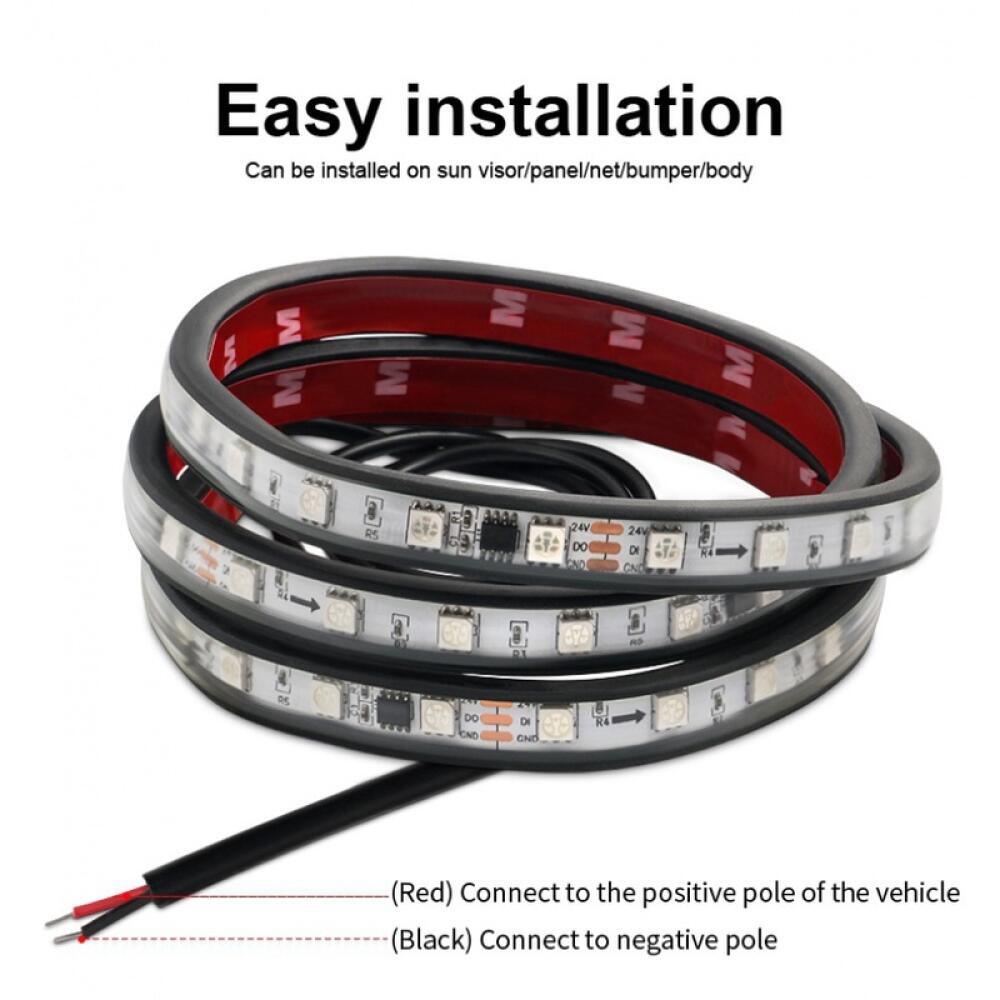 Dây Đèn LED DRL 12v 24V 1M / 1.2M / 1.5M / 1.8M / 2M / 2.4M Nhiều Màu Sắc Cảnh Báo Tiện Dụng Cho Xe Tải