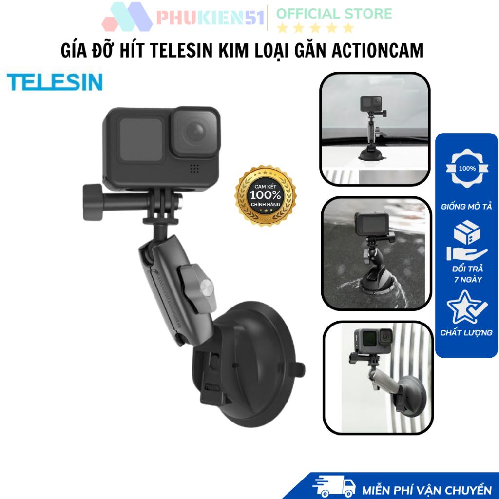 Chân đế TELESIN hít kính cho ActionCam thân kim loại chắc chắn, hút mạnh - Hàng chính hãng