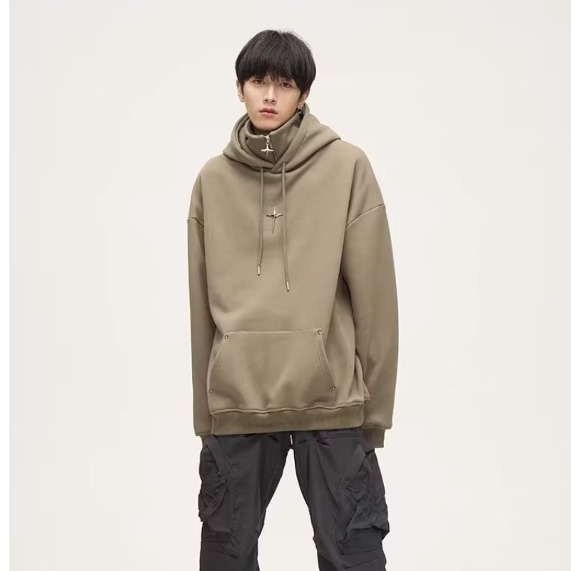 Đen Áo Hoodie Dáng Rộng Thời Trang Cá Tính Cho Nam