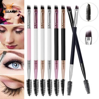 Double head spiral eyebrow brush / professional blending eyelash brush comb / multi-purpose flat angled makeup tools