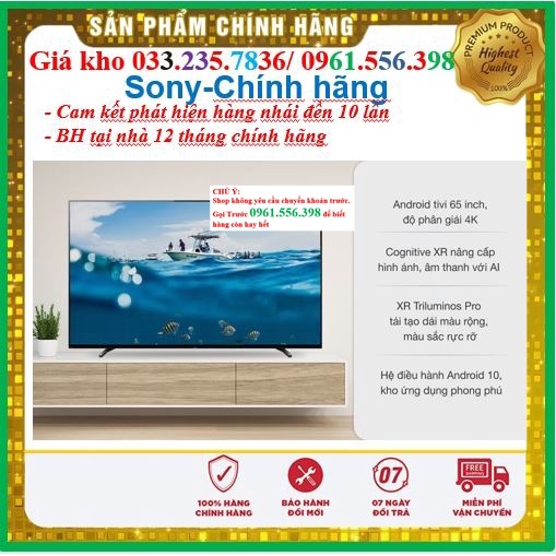 Smart Tivi OLED Sony 65 Inch 4K XR-65A80J &lt; Chính hãng BH:24 tháng tại nhà toàn quốc &gt; - Mới 200%