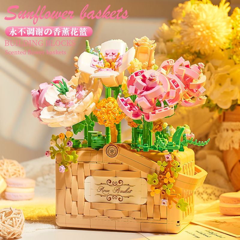 Đồ Chơi Lắp Ráp Lego Hình Ngôi Nhà Hoa Lãng Mạn Sáng Tạo Trang Trí Bàn Làm Việc