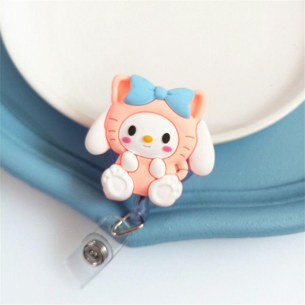Kẹp giữ thẻ MMULCK dễ dàng kéo có thể thu vào hoạt hình Purin Kuromi dễ thương