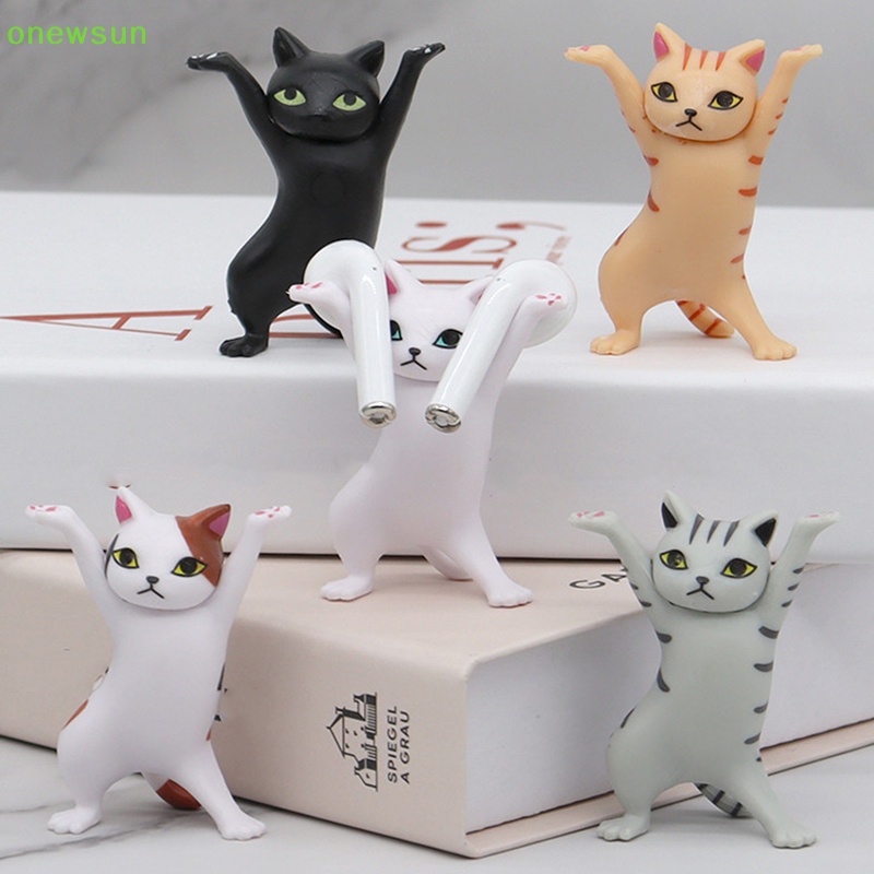 Onewsun dancing cat hình trang trí hoạt hình mèo mô hình đồ chơi thời trang trao đổi cat capsule đồ chơi búp bê trang trí bánh mới