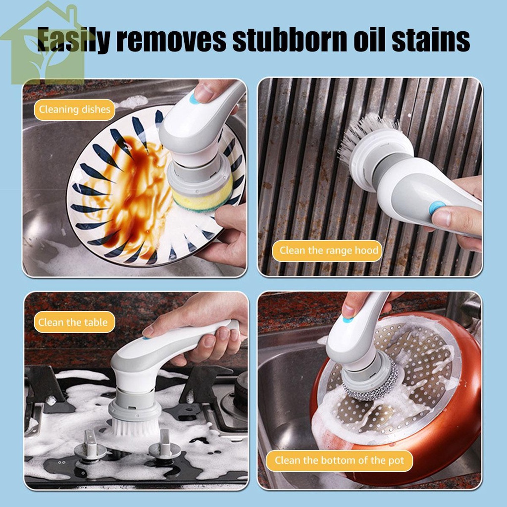 Máy chà sàn quay điện với ba đầu bàn chải 1200mah bàn chải làm sạch điện có thể sạc lại ipx5 máy làm sạch bàn chải điện không thấm nước shopabc9722