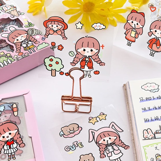 Bộ 60 Miếng Dán Bằng pvc Trong Suốt Họa Tiết Hoạt Hình Dễ Thương Chống Thấm Nước Trang Trí Điện Thoại Cho Bé diy