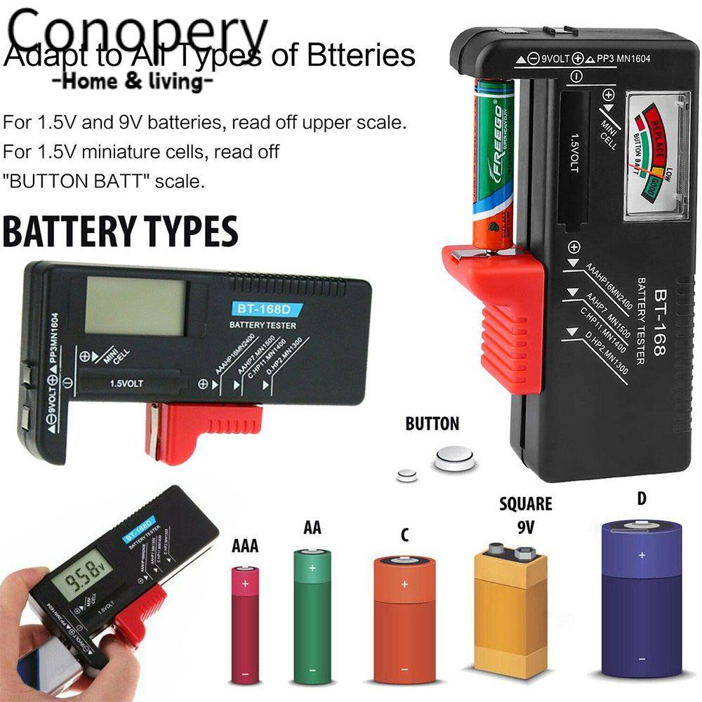 Conopery Nút kiểm tra điện áp pin công cụ kiểm tra điện di động máy kiểm tra điện áp bt-168