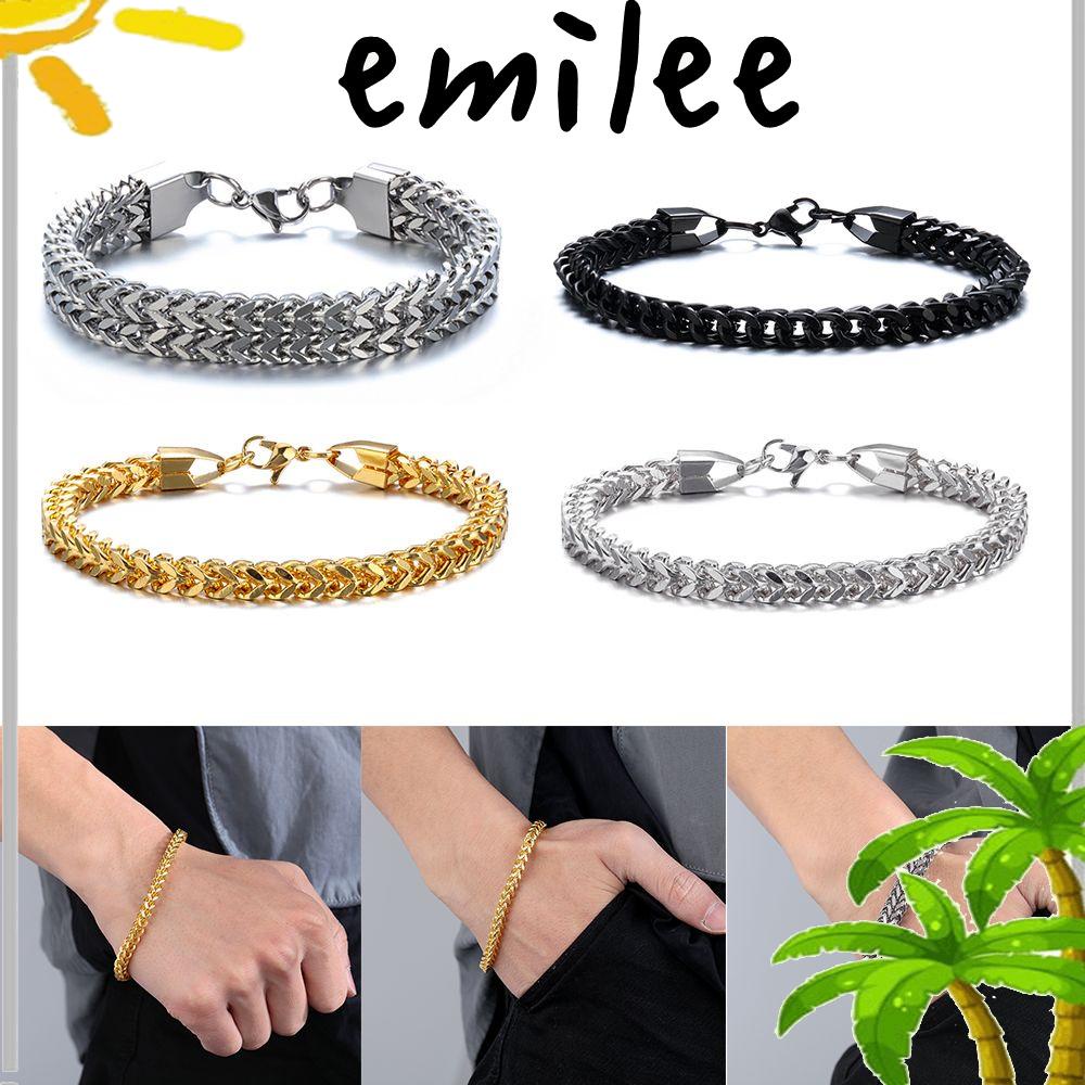 EMILEE Vòng Tay Mắt Xích Màu Sắc Vàng Cho Nam