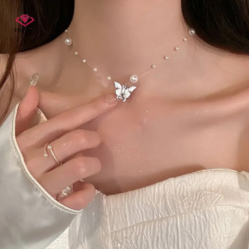 Vòng cổ HWETR mặt hình bướm thời trang nữ