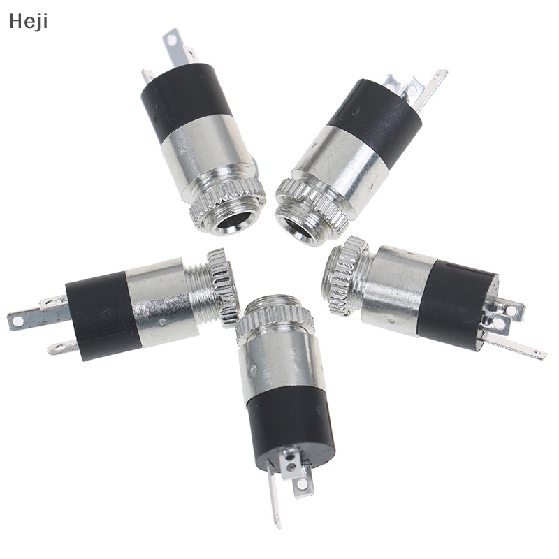 Heji 5pcs silver pj392 3.5mm stereo female audio headphone connector jack socket plug vn