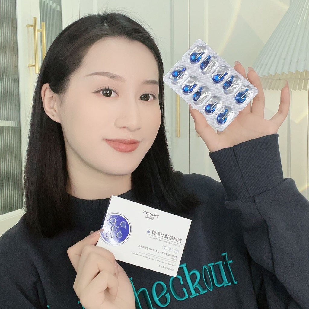 Tiyanshe crepe conocorpin bose sheep placenta polypeptide nad arginine skin essence viên nang màu xanh