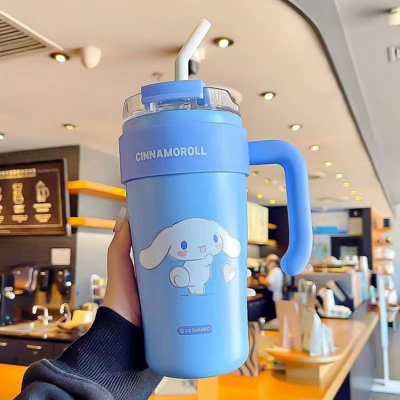 Cốc sanrio bingba 860ml dung tích cao cốc cách nhiệt bằng thép không gỉ 316 có ống hút phim hoạt hình dễ thương dễ mang theo cốc nước trẻ em