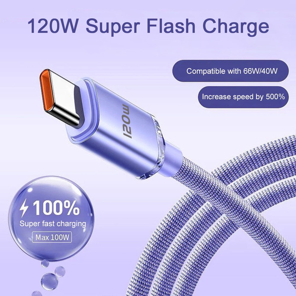 Cáp sạc siêu nhanh 120w 6a 66w cáp usb loại c dây dữ liệu usb c siêu sạc cho bộ sạc nhanh xiaomi huawei 120w