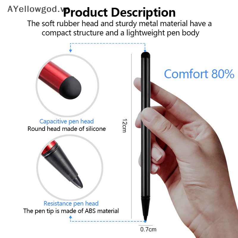 Ayellowgod high quality universal 2 in 1 wrig stylus pen để thay thế điện thoại màn hình cảm ứng máy tính bảng máy tính xách tay vn