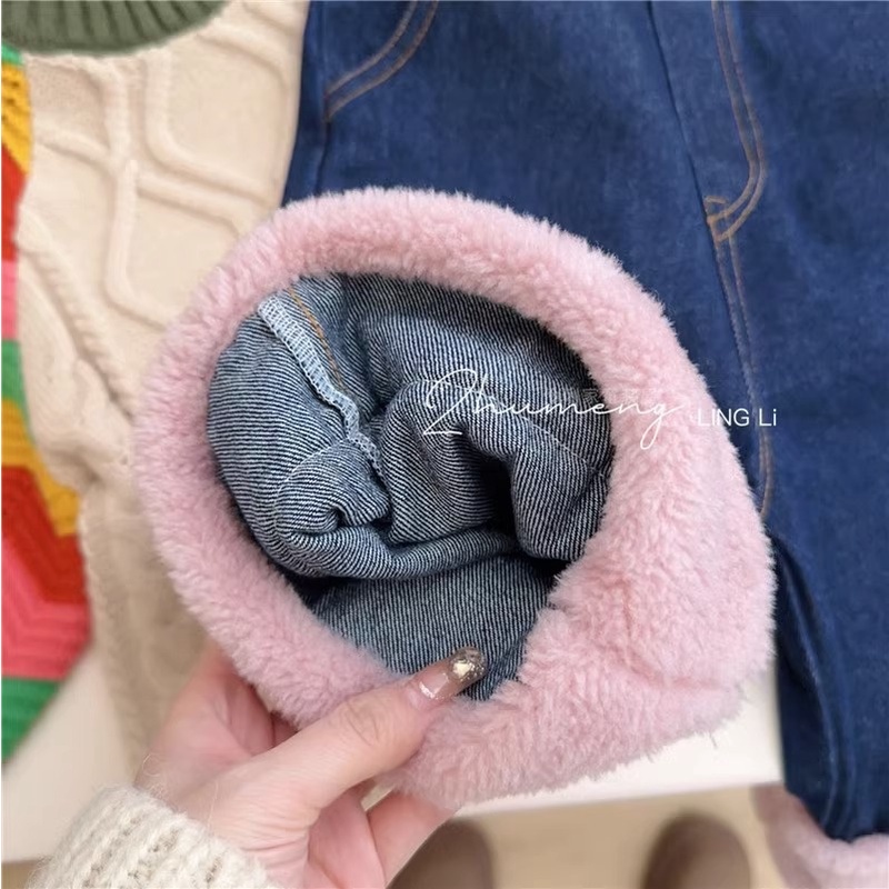 Áo Len Lông Cừu Tay Áo Gợn Sóng Màu Tương Phản Thời Trang Thu Đông Hàn Quốc Dành Cho Bé Gái 2-7 Tuổi