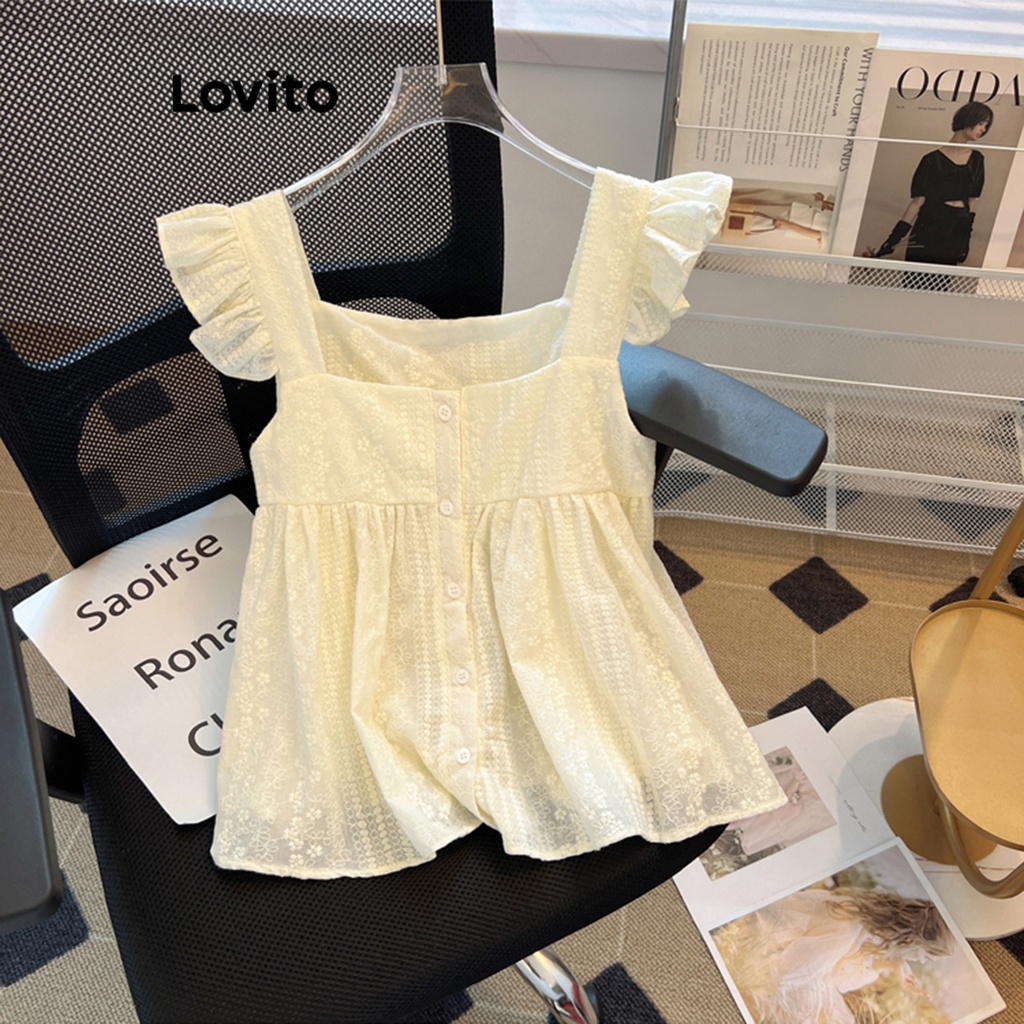 Áo kiểu Lovito chất liệu kết cấu diềm xếp nếp màu trơn thường ngày cho nữ LNE18022 (Màu mơ)