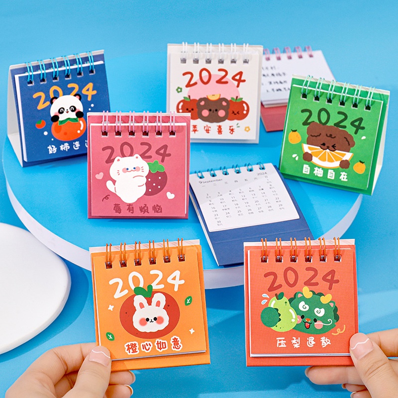 Lịch để bàn mini năm 2023-2024 Lịch bỏ túi cầm tay cute dễ thương Lizamo