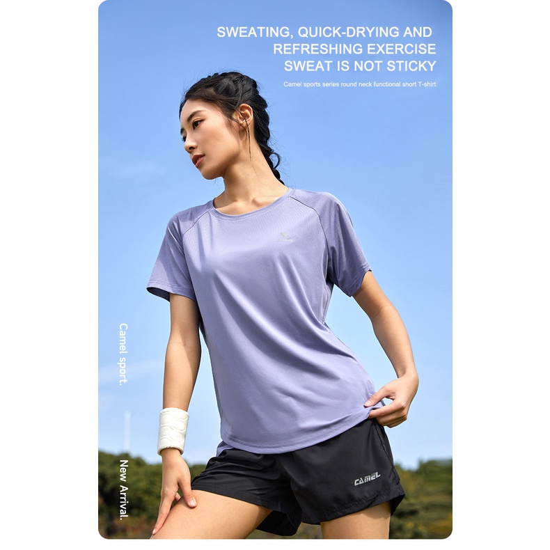 CAMEL SPORTS sports sports t-shirt new elastic quick-drying refreshing breathable all-match cổ tròn tay ngắn